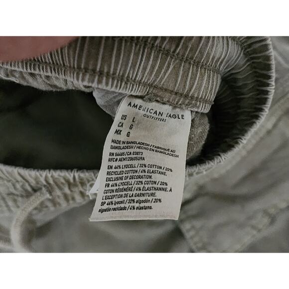 American Eagle Pants Mens L Khaki Flex Relaxed Cargo Skater Wide Leg Y2K Stretch - Picture 3 of 9
